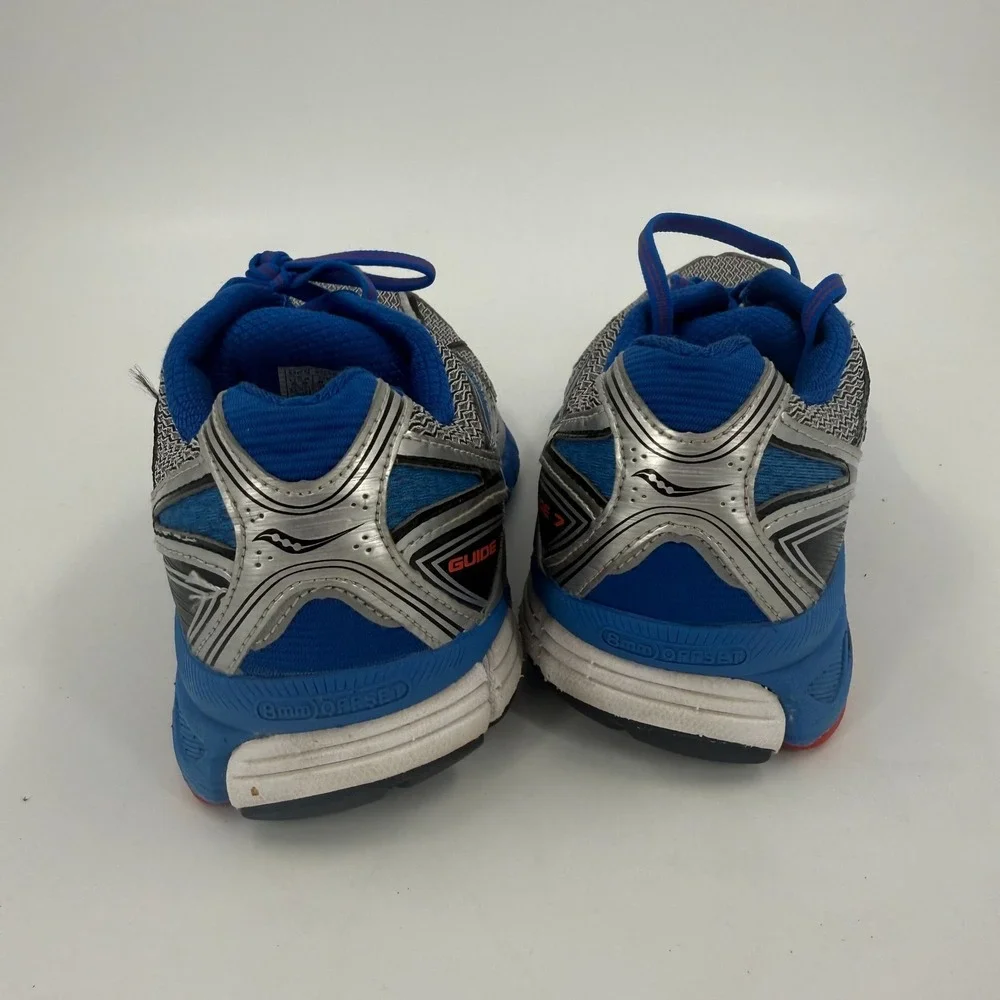 Saucony Guide 7 Power Grid Sneakers Mens Size 9.5 Silver Blue Synthetic Lace Up